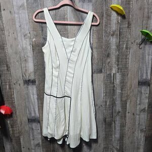 Rag & Bone Cream Black Piping Silk Gatsby Dress Size 2